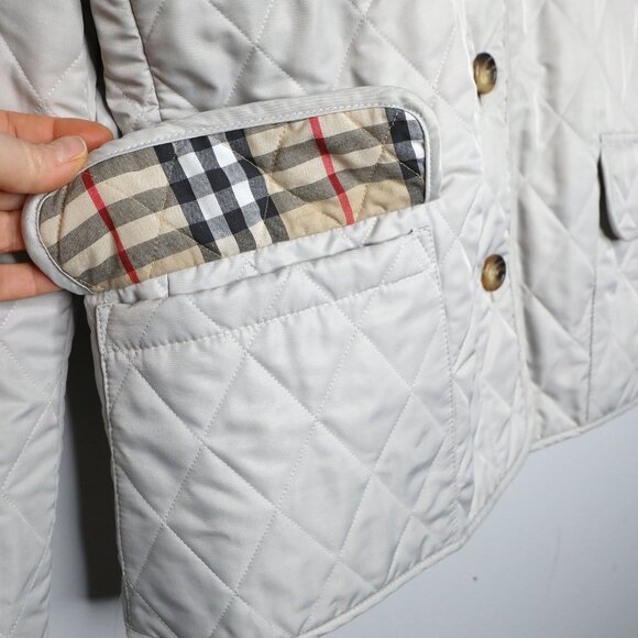 Burberry London Quilted Jacket Nova Check Lining Diamond Stitch Coat England - Picture 14 of 15